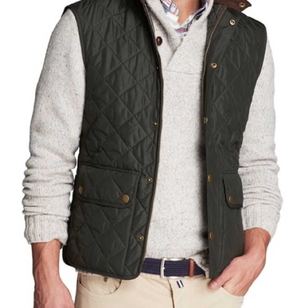 Barbour Green Quilted Vest for Layering